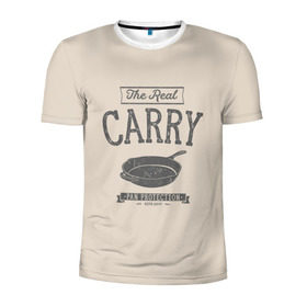 Мужская футболка 3D спортивная с принтом The Real Carry - Pan Protectio в Екатеринбурге, 100% полиэстер с улучшенными характеристиками | приталенный силуэт, круглая горловина, широкие плечи, сужается к линии бедра | battlegrounds | playerunknowns | pubg | пубг | сковородка