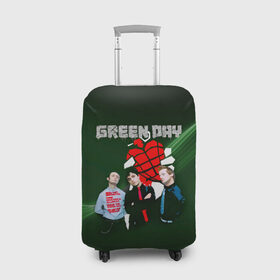 Чехол для чемодана 3D с принтом Группа Green Day в Екатеринбурге, 86% полиэфир, 14% спандекс | двустороннее нанесение принта, прорези для ручек и колес | Тематика изображения на принте: american idiot | green day | альтернативный | билли джо армстронг | грин дей | группа | зелёный день | майк дёрнт | музыка | надпись | панк | поп | поппанк | рок | тре кул