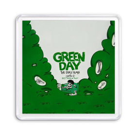 Магнит 55*55 с принтом Монстр Green Day в Екатеринбурге, Пластик | Размер: 65*65 мм; Размер печати: 55*55 мм | Тематика изображения на принте: american idiot | green day | альтернативный | билли джо армстронг | грин дей | группа | зелёный день | майк дёрнт | музыка | надпись | панк | поп | поппанк | рок | тре кул