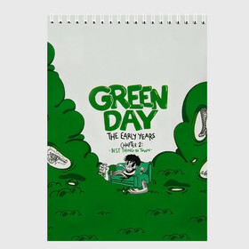 Скетчбук с принтом Монстр Green Day в Екатеринбурге, 100% бумага
 | 48 листов, плотность листов — 100 г/м2, плотность картонной обложки — 250 г/м2. Листы скреплены сверху удобной пружинной спиралью | Тематика изображения на принте: american idiot | green day | альтернативный | билли джо армстронг | грин дей | группа | зелёный день | майк дёрнт | музыка | надпись | панк | поп | поппанк | рок | тре кул