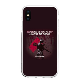 Чехол для iPhone XS Max матовый с принтом Green Day know your enemy в Екатеринбурге, Силикон | Область печати: задняя сторона чехла, без боковых панелей | Тематика изображения на принте: american idiot | green day | альтернативный | билли джо армстронг | грин дей | группа | зелёный день | красный | майк дёрнт | музыка | надпись | панк | поп | поппанк | рок | солдат | тре кул | флаг