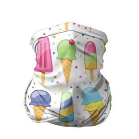 Бандана-труба 3D с принтом мороженное в Екатеринбурге, 100% полиэстер, ткань с особыми свойствами — Activecool | плотность 150‒180 г/м2; хорошо тянется, но сохраняет форму | dessert | food | ice cream | sweets | десерт | еда | мороженное | сладости