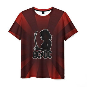 Мужская футболка 3D с принтом Солист AC/DC в Екатеринбурге, 100% полиэфир | прямой крой, круглый вырез горловины, длина до линии бедер | ac dc | acdc | австралийская | альбом | ангус янг | блюз рок | гитара | головы | группа | крис слэйд | музыканты | надпись | певцы | рок | рок н ролл | стиви янг | хард рок | эксл роуз