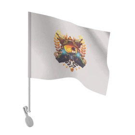 Флаг для автомобиля с принтом HALO в Екатеринбурге, 100% полиэстер | Размер: 30*21 см | fps | master chief | microsoft | skull | игра | мастер чиф | сияние | спартанец 117 | череп | шутер