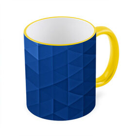 Кружка 3D с принтом trianse blue в Екатеринбурге, керамика | ёмкость 330 мл | Тематика изображения на принте: abstraction | абстракция | геометрия | грани | полигоны | сочетания | треугольники