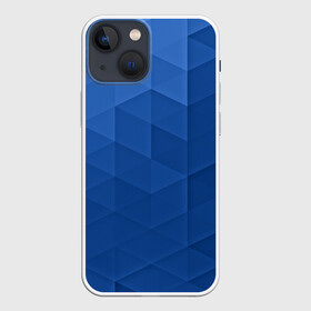 Чехол для iPhone 13 mini с принтом trianse blue в Екатеринбурге,  |  | Тематика изображения на принте: abstraction | абстракция | геометрия | грани | полигоны | сочетания | треугольники