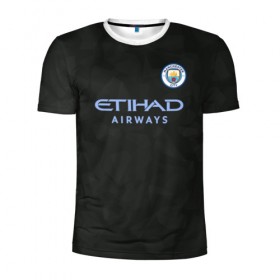 Мужская футболка 3D спортивная с принтом Manchester City Kit Third в Екатеринбурге, 100% полиэстер с улучшенными характеристиками | приталенный силуэт, круглая горловина, широкие плечи, сужается к линии бедра | Тематика изображения на принте: citi | city | cyty | manchester | siti | sity | англия | болельщик | горожане | гостевая | манчестер | сити | фанат | футбольная форма