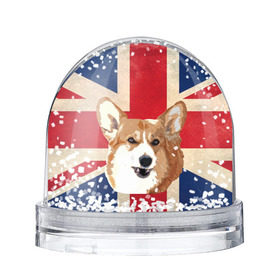 Снежный шар с принтом Королевский корги в Екатеринбурге, Пластик | Изображение внутри шара печатается на глянцевой фотобумаге с двух сторон | англия | великобритания | вельш корги | корги | корги пемброк | королева | пемброк | собака | флаг