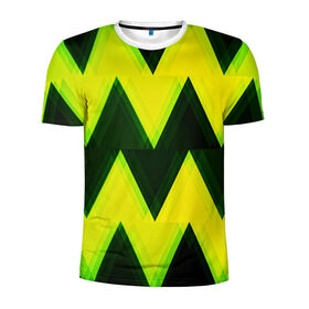 Мужская футболка 3D спортивная с принтом Zigzag в Екатеринбурге, 100% полиэстер с улучшенными характеристиками | приталенный силуэт, круглая горловина, широкие плечи, сужается к линии бедра | pattern | zigzag | абстракция | арт | зигзаг | линии | полосы | узор