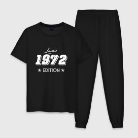 Мужская пижама хлопок с принтом limited edition 1972 в Екатеринбурге, 100% хлопок | брюки и футболка прямого кроя, без карманов, на брюках мягкая резинка на поясе и по низу штанин
 | Тематика изображения на принте: 1972 | день рождения | подарок | праздник