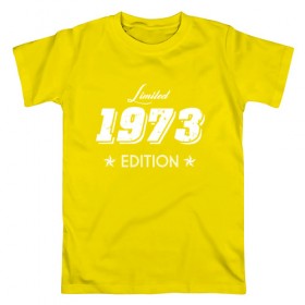 Мужская футболка хлопок с принтом limited edition 1973 в Екатеринбурге, 100% хлопок | прямой крой, круглый вырез горловины, длина до линии бедер, слегка спущенное плечо. | 1973 | день рождения | подарок | праздник