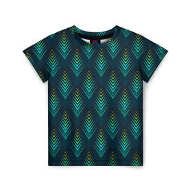 Детская футболка 3D с принтом Абстрактная птица в Екатеринбурге, 100% гипоаллергенный полиэфир | прямой крой, круглый вырез горловины, длина до линии бедер, чуть спущенное плечо, ткань немного тянется | 2021 | abstraction | geometry | hexagon | neon | paints | stripes | texture | triangle | абстракция | брызги | брызги красок | геометрия | краски | линии | мода | модные | неон | неоновый | перья | полосы | птица | соты | текстура | цветные