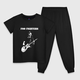 Детская пижама хлопок с принтом Foo Fighters в Екатеринбурге, 100% хлопок |  брюки и футболка прямого кроя, без карманов, на брюках мягкая резинка на поясе и по низу штанин
 | ff | foo fighters | альтернативный | группа | дэйв грол | крис шифлетт | метал | музыка | надпись | нэйт мендел | постгранж | пэт смир | рок | тейлор хокинс | фу файтерс | фф | хард | хардрок