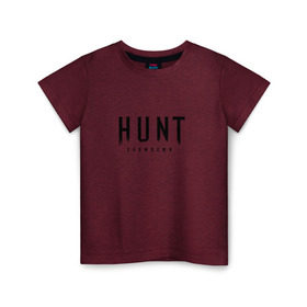 Детская футболка хлопок с принтом Hunt: Showdown Black Logo в Екатеринбурге, 100% хлопок | круглый вырез горловины, полуприлегающий силуэт, длина до линии бедер | crytek | game | hunt | hunt: showdown | hunter | monsters | showdown | игра | крайтек | охота | столкновение