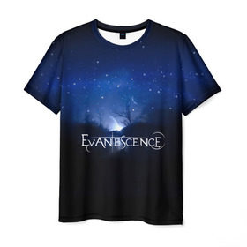 Мужская футболка 3D с принтом Evanescence звездное небо в Екатеринбурге, 100% полиэфир | прямой крой, круглый вырез горловины, длина до линии бедер | evanescence | альтернативный | готик | группа | джен маджура | исчезновение | метал | ню | рок | синий | тим маккорд | трой маклоухорн | уилл хант | хард | эванесенс | эми ли