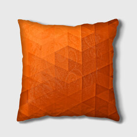 Подушка 3D с принтом Orange abstraction в Екатеринбурге, наволочка – 100% полиэстер, наполнитель – холлофайбер (легкий наполнитель, не вызывает аллергию). | состоит из подушки и наволочки. Наволочка на молнии, легко снимается для стирки | abstraction | geometry | polygon | абстракция | геометрия | грань | краски | кубик | кубики | линии | мозаика | полигоны | ребро | текстура | узор