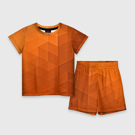 Детский костюм с шортами 3D с принтом Orange abstraction в Екатеринбурге,  |  | Тематика изображения на принте: abstraction | geometry | polygon | абстракция | геометрия | грань | краски | кубик | кубики | линии | мозаика | полигоны | ребро | текстура | узор