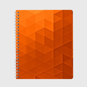 Тетрадь с принтом Orange abstraction в Екатеринбурге, 100% бумага | 48 листов, плотность листов — 60 г/м2, плотность картонной обложки — 250 г/м2. Листы скреплены сбоку удобной пружинной спиралью. Уголки страниц и обложки скругленные. Цвет линий — светло-серый
 | abstraction | geometry | polygon | абстракция | геометрия | грань | краски | кубик | кубики | линии | мозаика | полигоны | ребро | текстура | узор