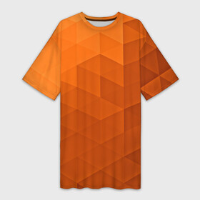 Платье-футболка 3D с принтом Orange abstraction в Екатеринбурге,  |  | abstraction | geometry | polygon | абстракция | геометрия | грань | краски | кубик | кубики | линии | мозаика | полигоны | ребро | текстура | узор