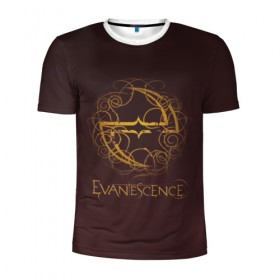 Мужская футболка 3D спортивная с принтом Evanescence в Екатеринбурге, 100% полиэстер с улучшенными характеристиками | приталенный силуэт, круглая горловина, широкие плечи, сужается к линии бедра | 