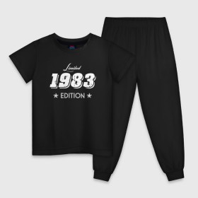 Детская пижама хлопок с принтом limited edition 1983 в Екатеринбурге, 100% хлопок |  брюки и футболка прямого кроя, без карманов, на брюках мягкая резинка на поясе и по низу штанин
 | 1983 | день рождения | подарок | праздник