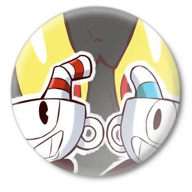 Значок с принтом Cuphead в Екатеринбурге,  металл | круглая форма, металлическая застежка в виде булавки | Тематика изображения на принте: cuphead