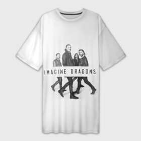 Платье-футболка 3D с принтом Группа Imagine Dragons в Екатеринбурге,  |  | dragons | imagine | альтернативный | американская | бэн макки | группа | драгонс | дэн платцман | дэн рейнольдс | имеджин | инди | индирок | поп | рок | уэйн сермон | электроник