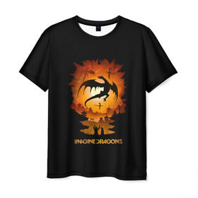 Мужская футболка 3D с принтом Драконы Imagine Dragons в Екатеринбурге, 100% полиэфир | прямой крой, круглый вырез горловины, длина до линии бедер | dragons | imagine | альтернативный | американская | бэн макки | группа | драгонс | дэн платцман | дэн рейнольдс | имеджин | инди | индирок | рок | уэйн сермон