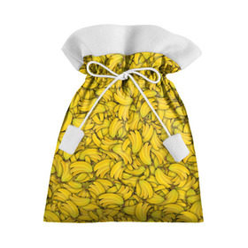 Подарочный 3D мешок с принтом Бананы в Екатеринбурге, 100% полиэстер | Размер: 29*39 см | Тематика изображения на принте: banana | vegan | банан | веган | желтый | паттерн | текстура | фрукт