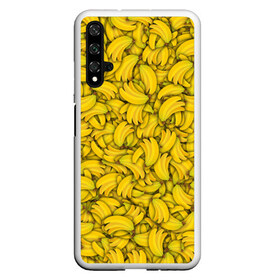 Чехол для Honor 20 с принтом Бананы в Екатеринбурге, Силикон | Область печати: задняя сторона чехла, без боковых панелей | banana | vegan | банан | веган | желтый | паттерн | текстура | фрукт