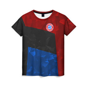 Женская футболка 3D с принтом FC Bayern 2018 Abstract colors в Екатеринбурге, 100% полиэфир ( синтетическое хлопкоподобное полотно) | прямой крой, круглый вырез горловины, длина до линии бедер | bayern | fc | абстракция | бавария | геометрия | спорт | футбольный клуб