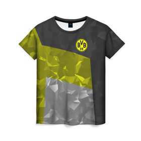 Женская футболка 3D с принтом Borussia Dortmund 2018 в Екатеринбурге, 100% полиэфир ( синтетическое хлопкоподобное полотно) | прямой крой, круглый вырез горловины, длина до линии бедер | боруссия | дортмунд