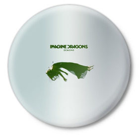 Значок с принтом Imagine Dragons Demons в Екатеринбурге,  металл | круглая форма, металлическая застежка в виде булавки | альтернативный | американская | группа | драгонс | имеджин | инди | индирок | поп | рок | электроник