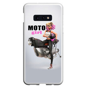 Чехол для Samsung S10E с принтом Moto Girl в Екатеринбурге, Силикон | Область печати: задняя сторона чехла, без боковых панелей | Тематика изображения на принте: girl | moto | motorcycle | аниме | байк | байкер | девушка | мото | мотоцикл