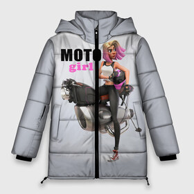 Женская зимняя куртка 3D с принтом Moto Girl в Екатеринбурге, верх — 100% полиэстер; подкладка — 100% полиэстер; утеплитель — 100% полиэстер | длина ниже бедра, силуэт Оверсайз. Есть воротник-стойка, отстегивающийся капюшон и ветрозащитная планка. 

Боковые карманы с листочкой на кнопках и внутренний карман на молнии | girl | moto | motorcycle | аниме | байк | байкер | девушка | мото | мотоцикл