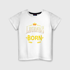 Детская футболка хлопок с принтом Legends are born in september в Екатеринбурге, 100% хлопок | круглый вырез горловины, полуприлегающий силуэт, длина до линии бедер | september | день рождения | подарок | праздник | сентябрь