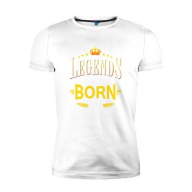 Мужская футболка премиум с принтом Legends are born in november в Екатеринбурге, 92% хлопок, 8% лайкра | приталенный силуэт, круглый вырез ворота, длина до линии бедра, короткий рукав | 