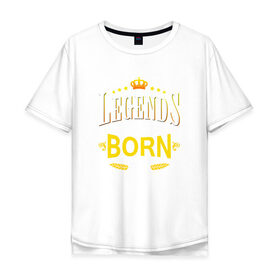 Мужская футболка хлопок Oversize с принтом Legends are born in december в Екатеринбурге, 100% хлопок | свободный крой, круглый ворот, “спинка” длиннее передней части | 