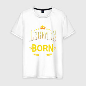 Мужская футболка хлопок с принтом Legends are born in december в Екатеринбурге, 100% хлопок | прямой крой, круглый вырез горловины, длина до линии бедер, слегка спущенное плечо. | 