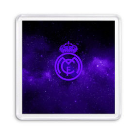 Магнит 55*55 с принтом FC Real Madrid(SPACE STYLE) в Екатеринбурге, Пластик | Размер: 65*65 мм; Размер печати: 55*55 мм | real madrid | футбол | футбольный клуб | чемпионат