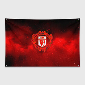 Флаг-баннер с принтом FC Манчестер в Екатеринбурге, 100% полиэстер | размер 67 х 109 см, плотность ткани — 95 г/м2; по краям флага есть четыре люверса для крепления | football | footer | soccer | socker | манчестер | футбол | футбольный клуб