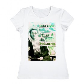 Женская футболка хлопок с принтом Мария Кюри (Химия – Просто) в Екатеринбурге, 100% хлопок | прямой крой, круглый вырез горловины, длина до линии бедер, слегка спущенное плечо | блоггер | мария кюри | наука | химия | химия   просто