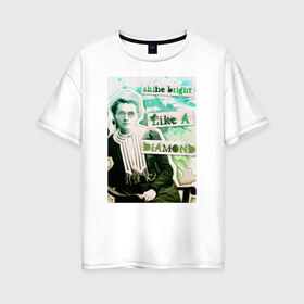 Женская футболка хлопок Oversize с принтом Мария Кюри (Химия – Просто) в Екатеринбурге, 100% хлопок | свободный крой, круглый ворот, спущенный рукав, длина до линии бедер
 | блоггер | мария кюри | наука | химия | химия   просто