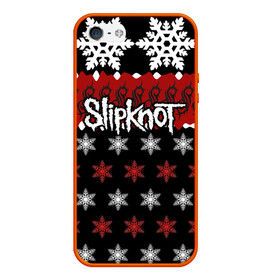 Чехол для iPhone 5/5S матовый с принтом Праздничный Slipknot в Екатеринбурге, Силикон | Область печати: задняя сторона чехла, без боковых панелей | slipknot | альтернативный метал | андерс | грув метал | колсефни | кори | красный | метал | музыка | новогодний | новый год | ню метал | рождество | рок | слипкнот | снежинки | тейлор