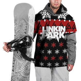 Накидка на куртку 3D с принтом Праздничный Linkin Park в Екатеринбурге, 100% полиэстер |  | b | chester | linkin park | альтернативный метал | альтернативный рок | беннингтон | группа | знак | красный | линкин парк | музыкант | надпись | новогодний | новый год | ню метал | певец | праздник | рождество