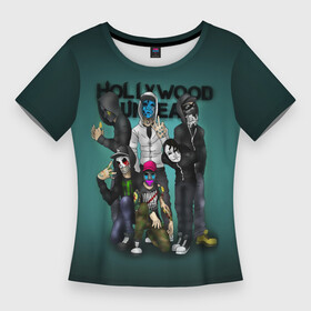 Женская футболка 3D Slim с принтом Группа Hollywood Undead в Екатеринбурге,  |  | charlie scene | danny | funny man | hollywood | j dog | johnny 3 tears | undead | альтернативный | андед | голивуд | голливудская | группа | кранккор | метал | нежить | ню | реп | рок | рэп | рэпкор