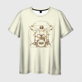 Мужская футболка 3D с принтом Drums в Екатеринбурге, 100% полиэфир | прямой крой, круглый вырез горловины, длина до линии бедер | Тематика изображения на принте: барабанщик | барабаны | драммер | ударные