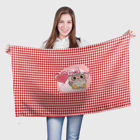 Флаг 3D с принтом Маленькая совушка в Екатеринбурге, 100% полиэстер | плотность ткани — 95 г/м2, размер — 67 х 109 см. Принт наносится с одной стороны | 
