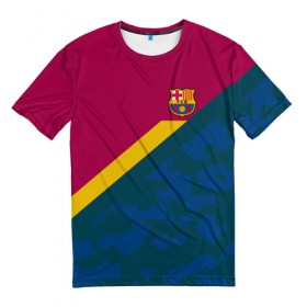 Мужская футболка 3D с принтом FC Barcelona 2018 Sport camo в Екатеринбурге, 100% полиэфир | прямой крой, круглый вырез горловины, длина до линии бедер | Тематика изображения на принте: 