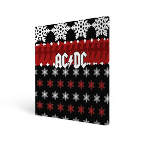 Холст квадратный с принтом Праздничный AC/DC в Екатеринбурге, 100% ПВХ |  | ac dc | acdc | for those about to ro | австралийская | ангус янг | блюз рок | головы | группа | знак | красный | крис слэйд | музыканты | надпись | новогодний | новый год | певцы | праздник | рождество | рок | рок н ролл